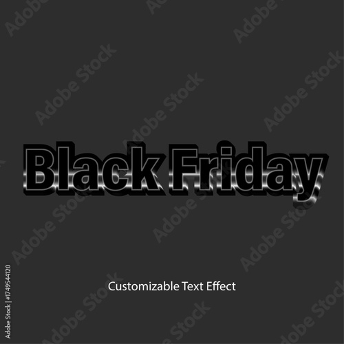 Black Friday Text Effect – Editable Black & White Design