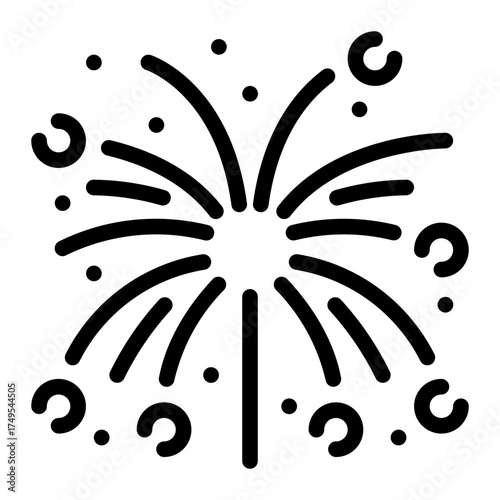 fireworks line icon