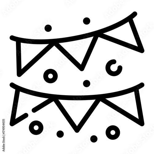 garland line icon