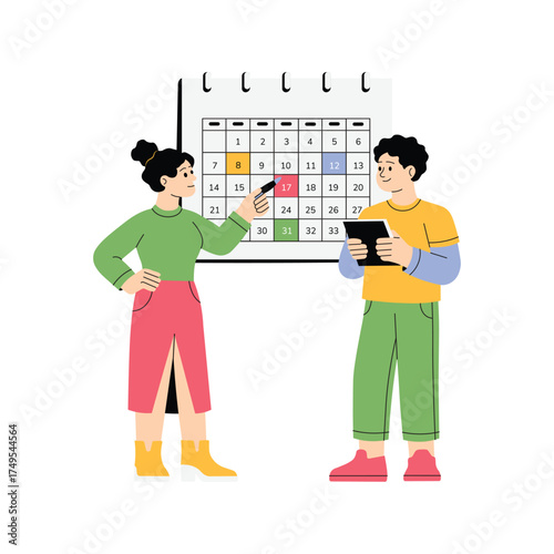 Planning recruitment flow using process chart illustration