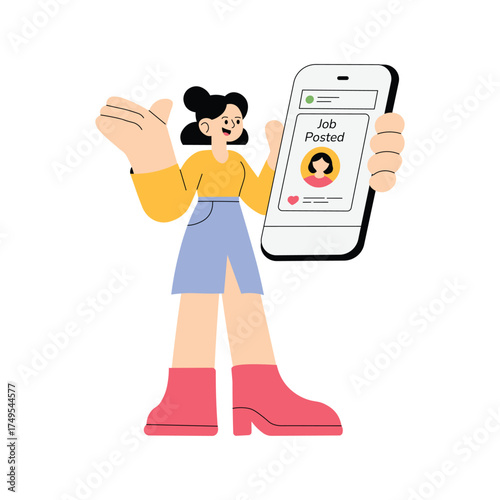 Candidate receiving official job offer letter illustration