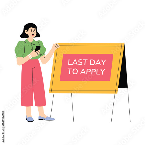 Deadline approaching reminder and alert notification illustration