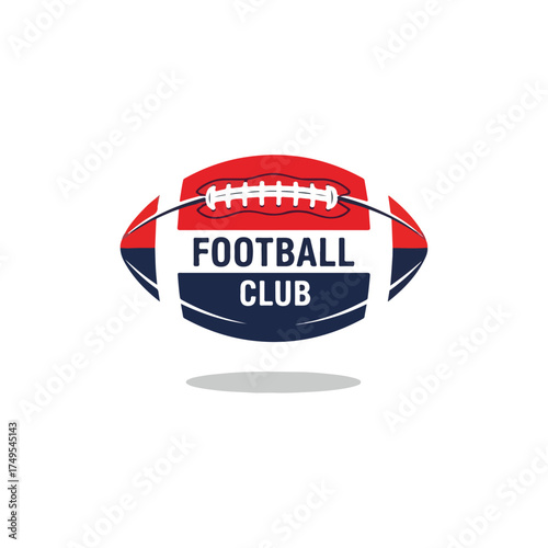 American football emblem for club with text