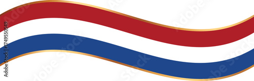 banner with flag of Netherlands, flag banner with gold frame