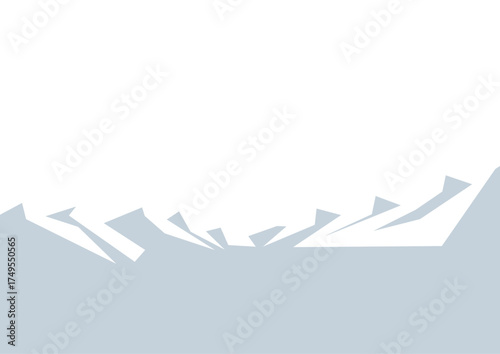 Abstract illustration of an icy mountain or glacier landscape. Minimalist geometric art for winter or environmental design.
