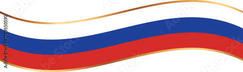 banner with flag of Russia, flag banner with gold frame