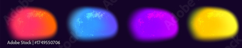 Aura shape gradient blur neon color. Mesh shape blob with texture. Blur aura blob neon palette