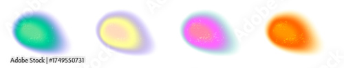 Gradient blur aura shape neon color. Mesh shape blob with texture. 
