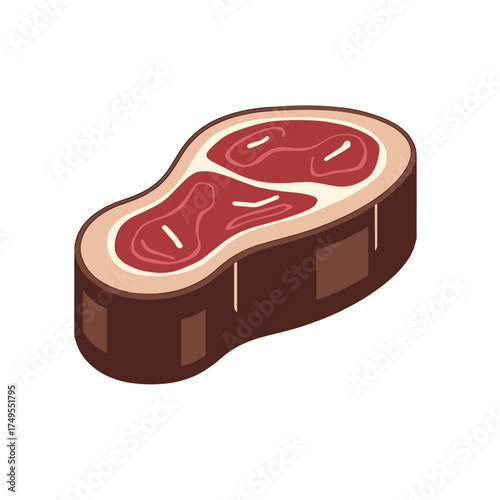 Raw meat cutlet for grilling on pure white backdrop, fresh beefsteak ready to be cooked. Raw meat cutlet delivers delicious proteins, while its vibrant color conveys freshness and quality.