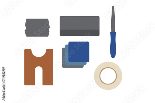 Essential tools kit for applying vinyl decals protective films or crafting