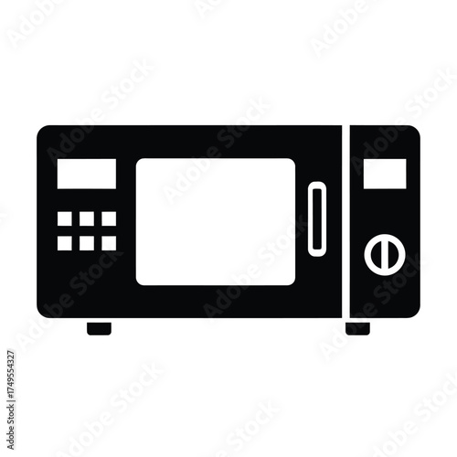 Black microwave oven icon kitchen appliance home appliance