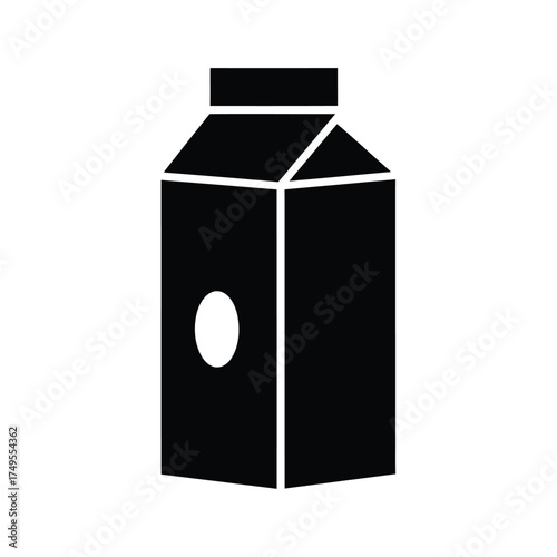 Black milk carton with white oval beverage container