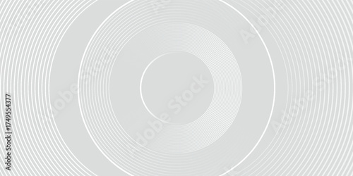White geometric abstract background overlapping layers on bright space with line effect decoration. Circle style concept