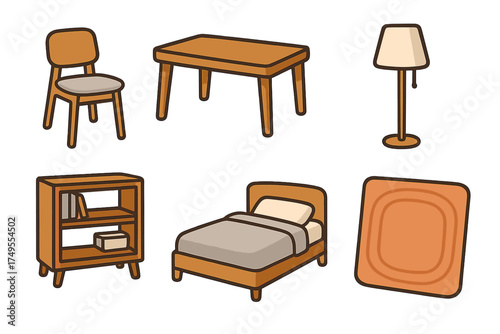 Essential home furniture collection for bedroom, living room, and dining room