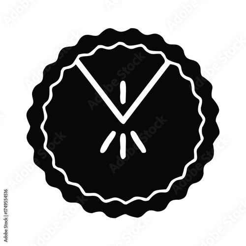 Black pie slice icon food dessert