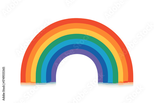 Bright colorful arch of a rainbow spectrum isolated on a clean white background