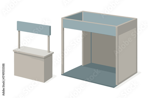 Empty modular exhibition stand structure and portable promotional counter display