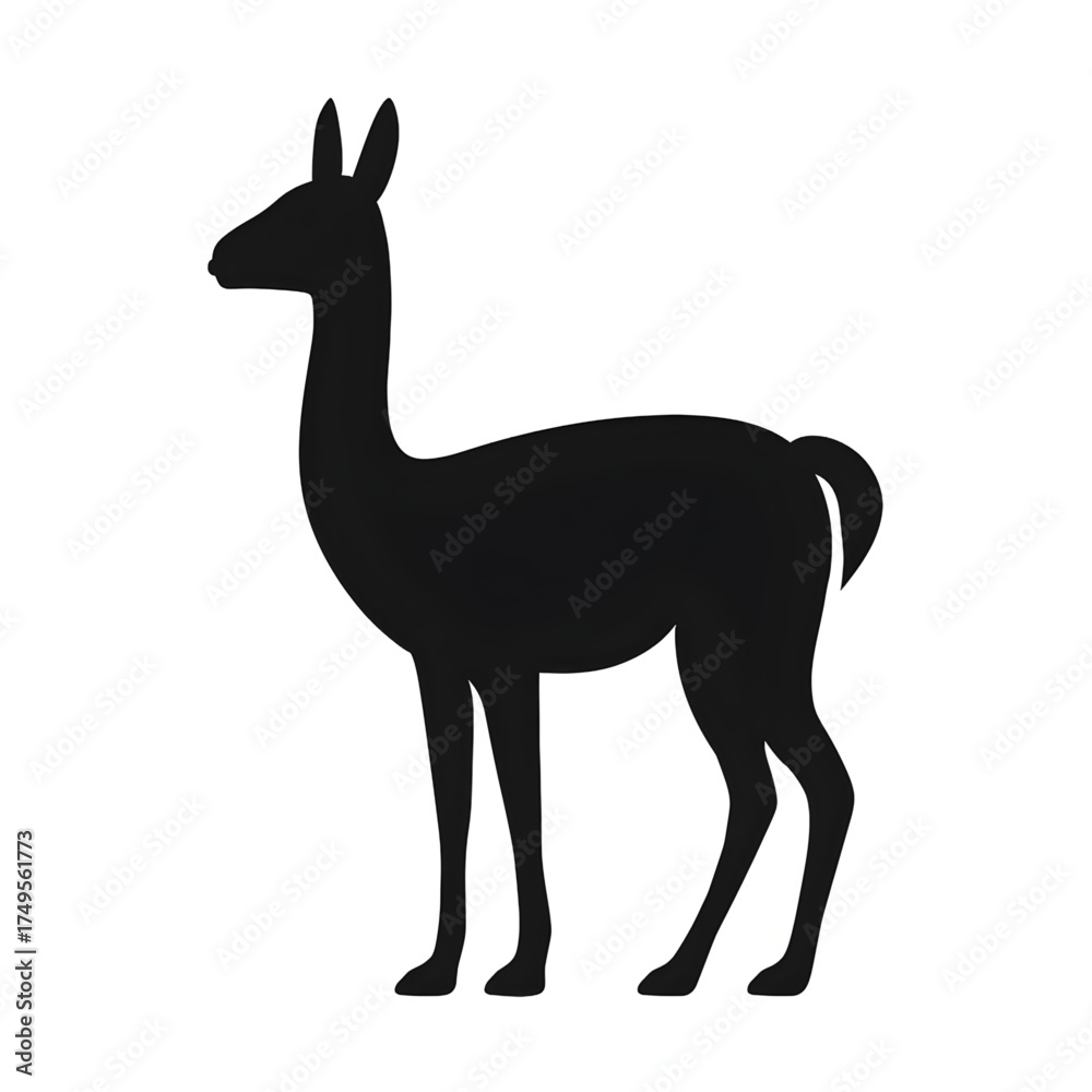 Fototapeta premium Vicuna silhouette vector style