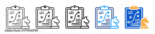 Strategic Planning Different Style Icons Set Vector Illustration.