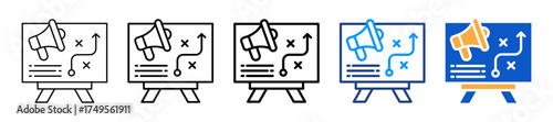 Marketing Strategies Different Style Icons Set Vector Illustration.