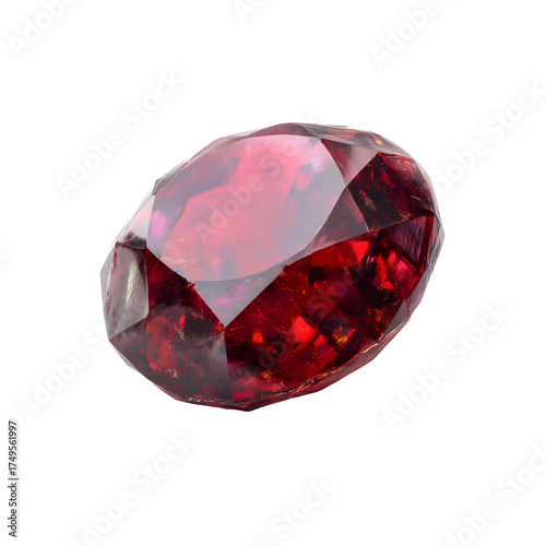 Stunning faceted deep red gemstone radiating luxurious brilliance perfect for high end jewelry or exclusive luxury branding