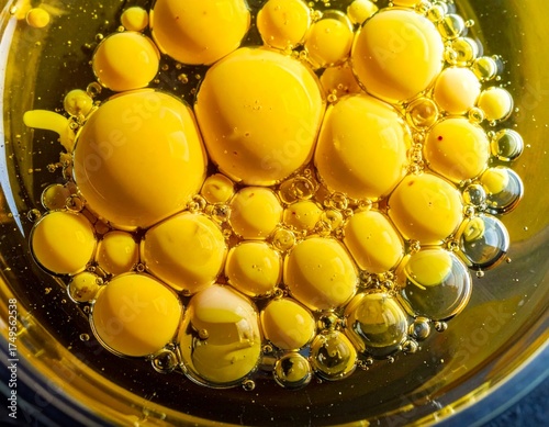 Close-up Cooking Science Art of Emulsification Starting as Oil and Vinegar Mix
