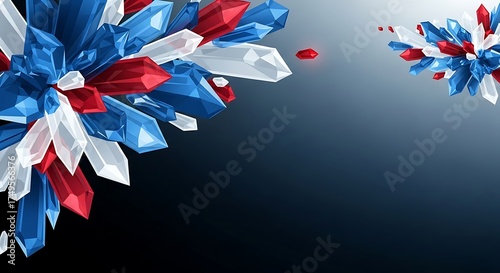Patriotic Abstract Art - Red, White, and Blue Celebration.