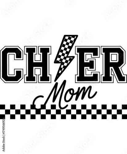 Checkered Cheer Mom Svg