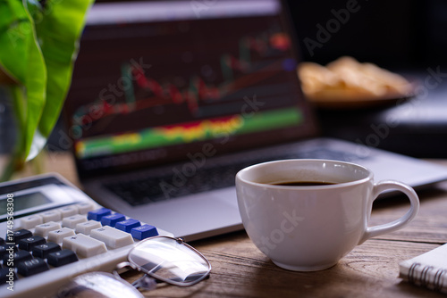 cup of coffee and laptop