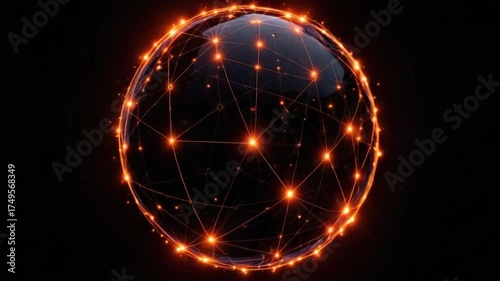 Networked Globe - A Futuristic Visualization of Global Connectivity and Data Flow.