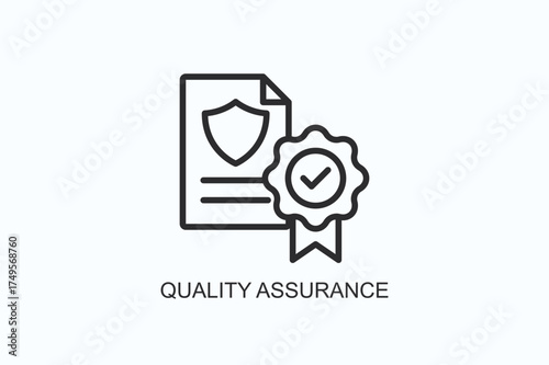 Quality Assurance Icon Or Logo Isolated Vector Illustration