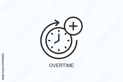 Overtime Icon Or Logo Isolated Vector Illustration