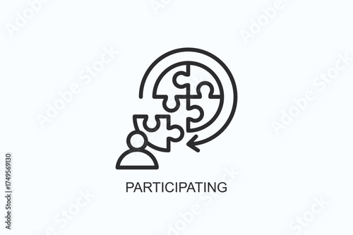 Participating Icon Or Logo Isolated Vector Illustration