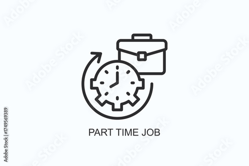Part Time Job Icon Or Logo Isolated Vector Illustration