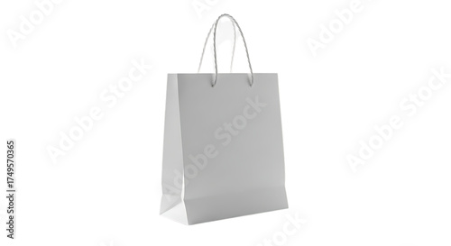 White paper shopping bag with handles gift