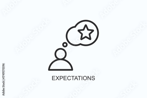 Expectations Icon Or Logo Isolated Vector Illustration