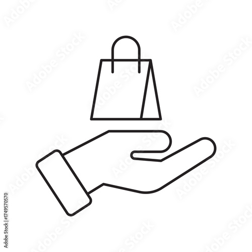 Shopping service line icon, e commerce outline, product delivery concept.