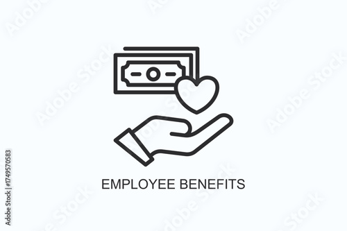 Employee Benefits Icon Or Logo Isolated Vector Illustration