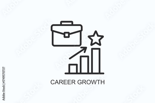 Career Growth Icon Or Logo Isolated Vector Illustration