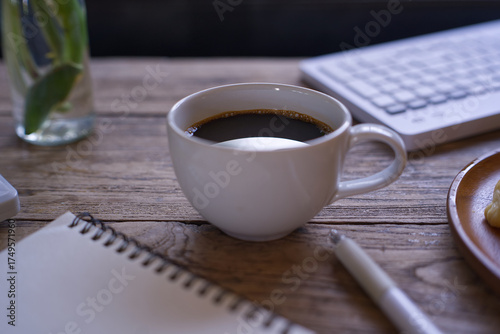 cup of coffee and laptop