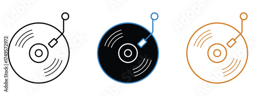 Vinyl record icon vector. a touch of nostalgia and artistic flair symbol. vector illustration.