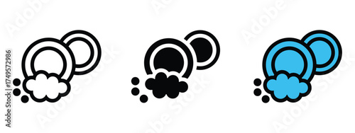 Washing dishes icon vector. cheerful touch to presentation symbol. vector illustration.
