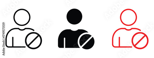 Block user icon vector. privacy and ban from social media platforms symbol. vector illustration.