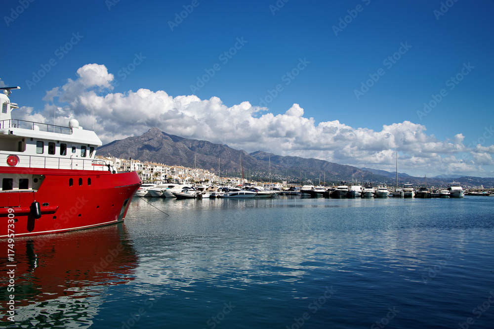Naklejka premium Jose Banus Marina in Marbella, Province of Malaga, Costa del Sol, Andalusia, Spain