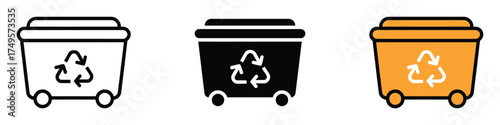Dumpster, recycle bin icon vector. sustainability and environmental responsibility symbol. vector illustration.
