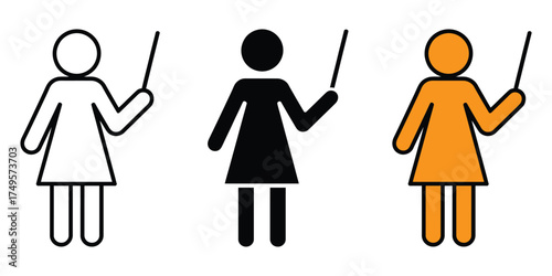 Female teacher icon vector. knowledge, guidance, and inclusivity in learning environments symbol. vector illustration.