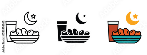 Ramadan Iftar icon vector. festive greetings and cultural event promotions symbol. vector illustration.
