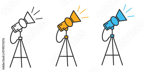 Professional photography studio light icon vector. studio lighting and creative project symbol. vector illustration.