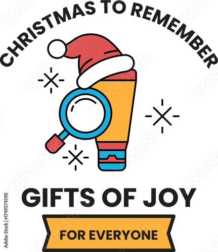 A Christmas to Remember poster with a Santa hat and magnifying glass