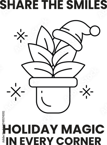 A plant in a pot with a hat on it
